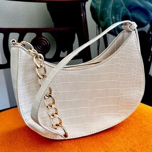 Cream Croc handbag